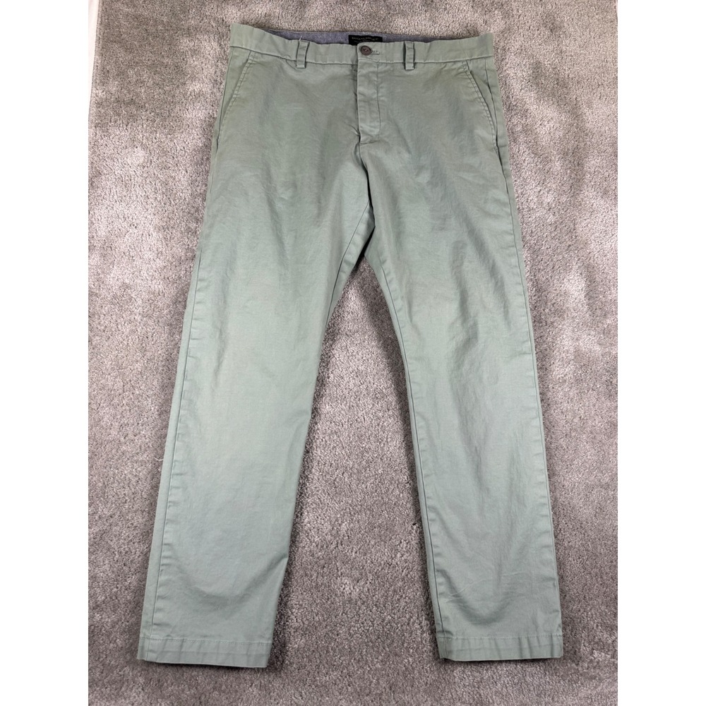 Banana Republic Fulton Skinny Chino Pants Mens 35x30 Sage Green Stretch Trousers